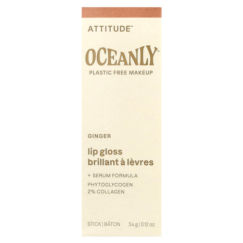 ATTITUDE, Oceanly™, блеск для губ, имбирь, 3,4 г (0,12 унции)