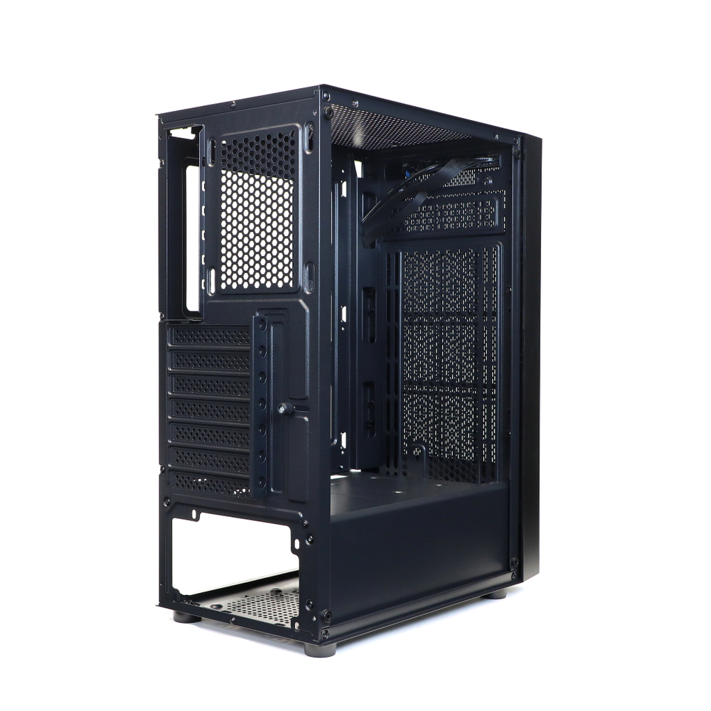 Корпус Mastero GA-01, Без БП, ATX, чёрный, бок: закалённое стекло (MST-GA-01-B)