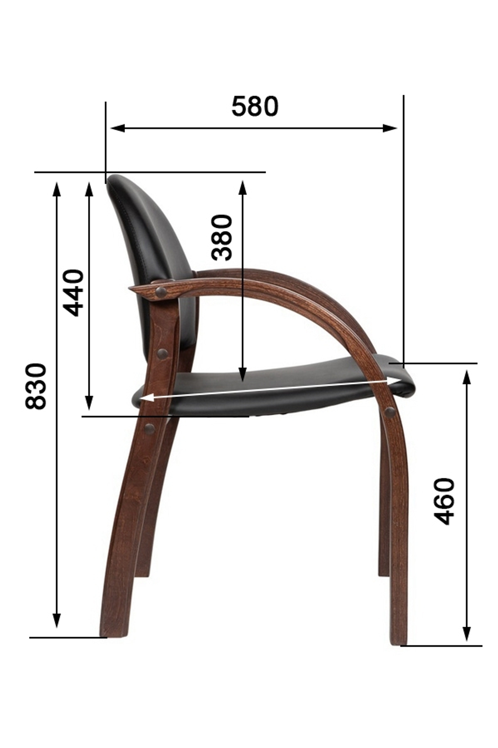 Стул для посетителей ДЖУНО (ткань, кожа, экокожа)