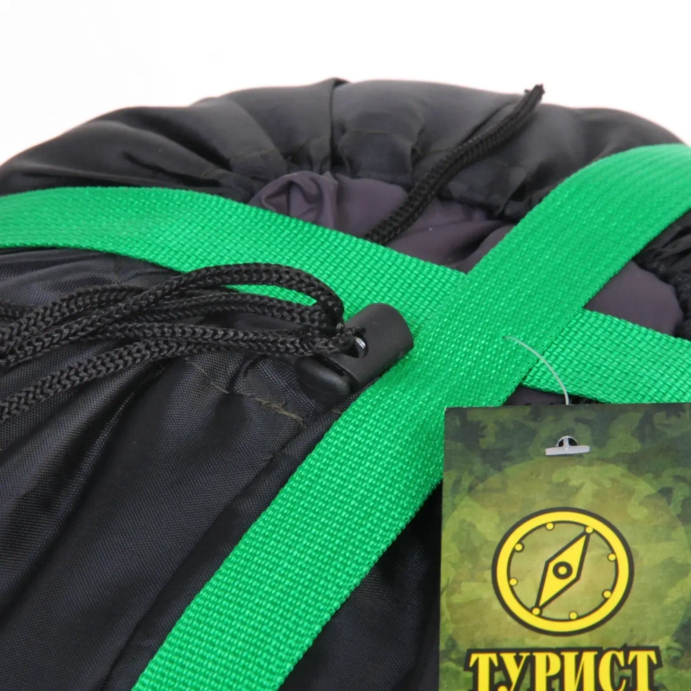 Спальник одеяло с капюшоном 220*85см 2000гр серо-зелёный +0С