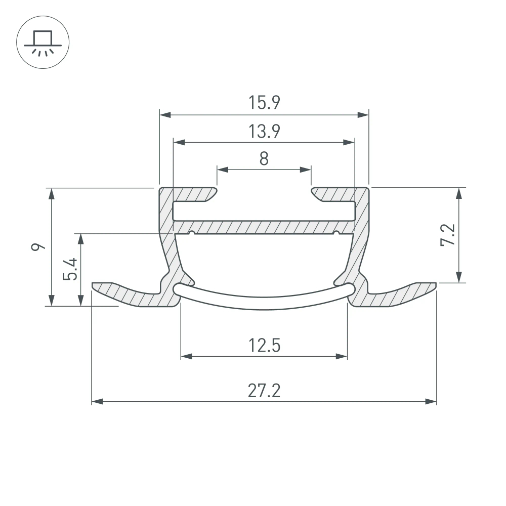 Профиль TK-F-2000 (CT) ANOD (Arlight, Алюминий) 016936