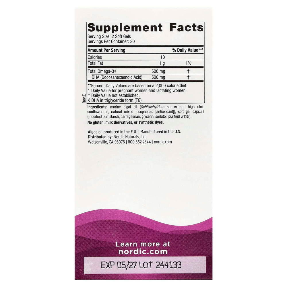 Nordic Naturals, пренатальная ДГК, 60 капсул (250 мг в 1 капсуле)
