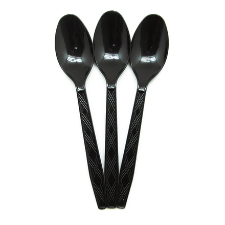 Ложки пластиковые чёрные, 10 шт.