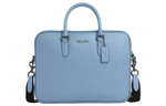 COACH Cross Grain Leather Briefcase, Shoulder Bag, Crossbody Bag, Handbag Large Men"s Blue