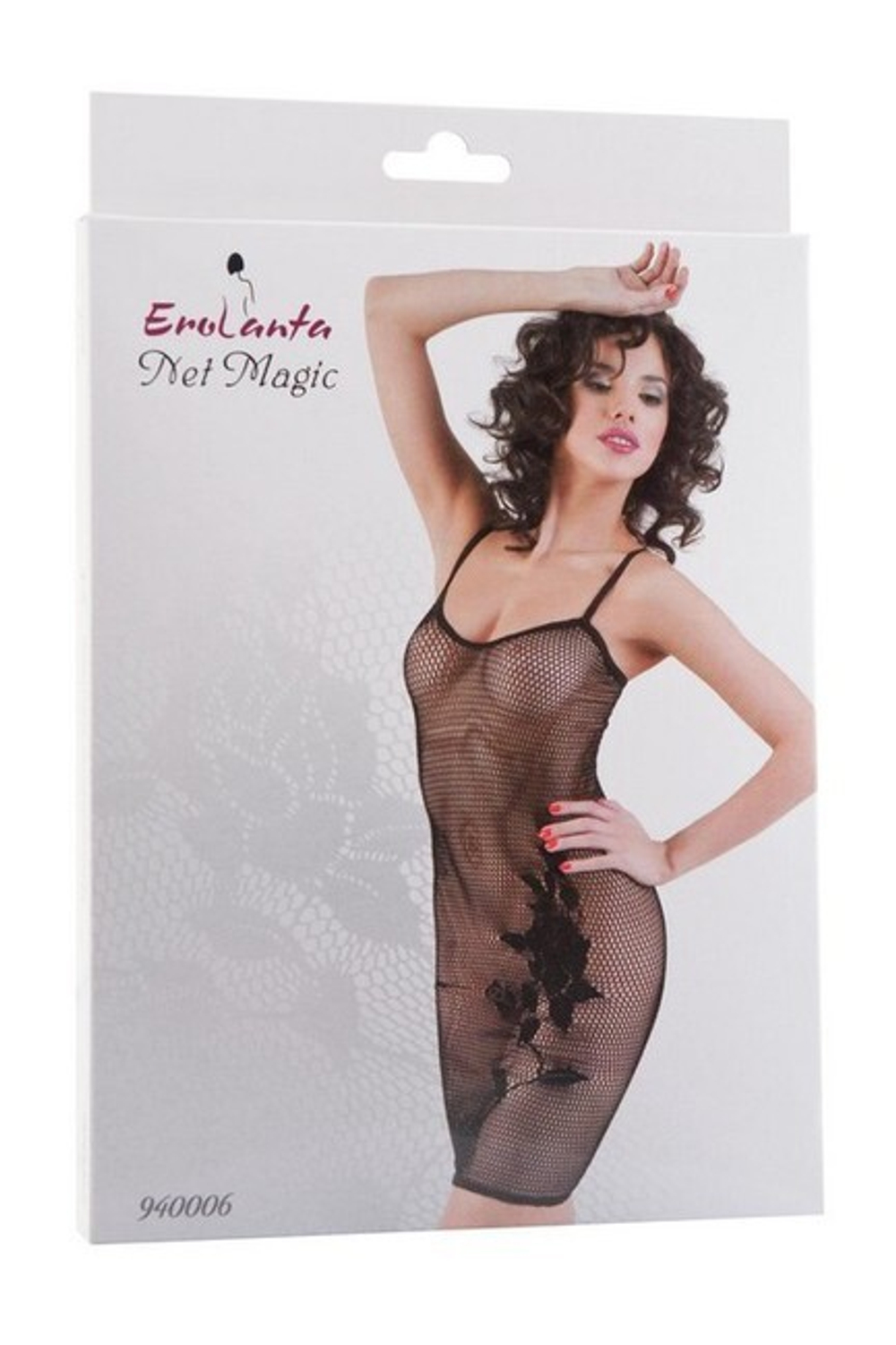 Платье в сеточку с вышивкой SL (42-46) (Цвет: черный)