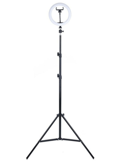 Кольцевая лампа светодиодная на штативе 2,1 м световое селфи кольцо 26 см для съемок и фото