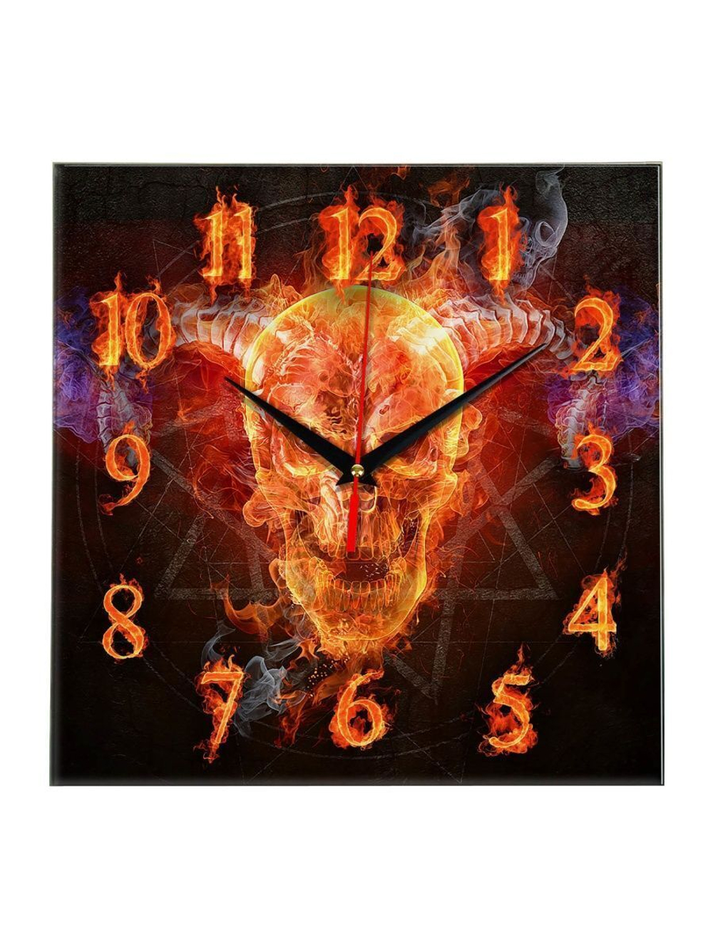 Настенные часы "fire skull music" Декор для дома, подарок