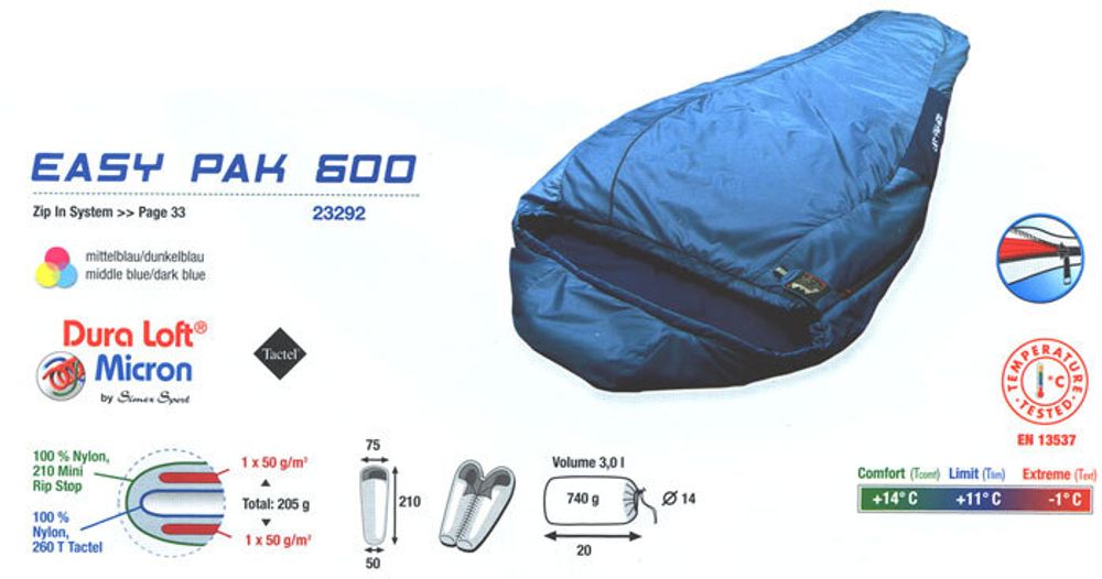 Спальник High Peak Easy Pack 600