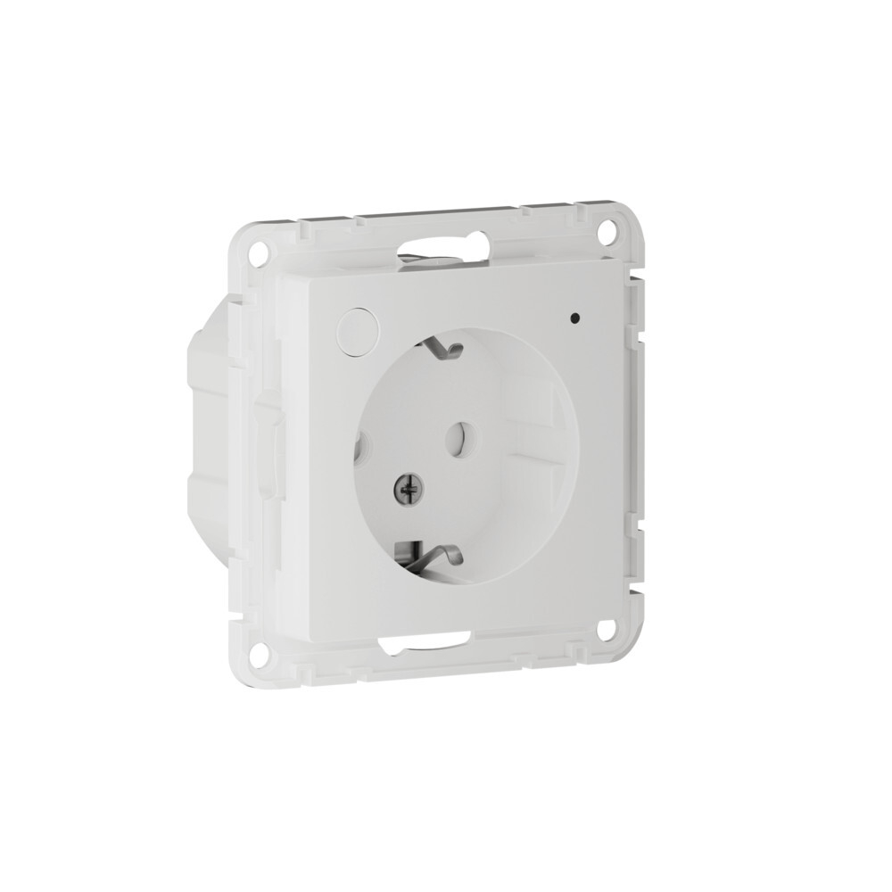 ATLASDESIGN SMART РОЗЕТКА с заземл., со шт., Zigbee, L+N, 16А, мех., БЕЛЫЙ