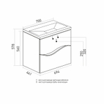 Тумба д/ванной "Лайф-70" подвесная  под раковину Марго-70 (MIXLINE) (ПВХ)