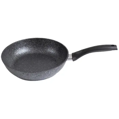 Сковорода 22*6см «Мраморная» (темный мрамор) с ручкой смт227а