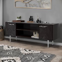 Тумба под ТВ Арт Колор leaves 155см Стайл Сильвер Терпкий коричневый