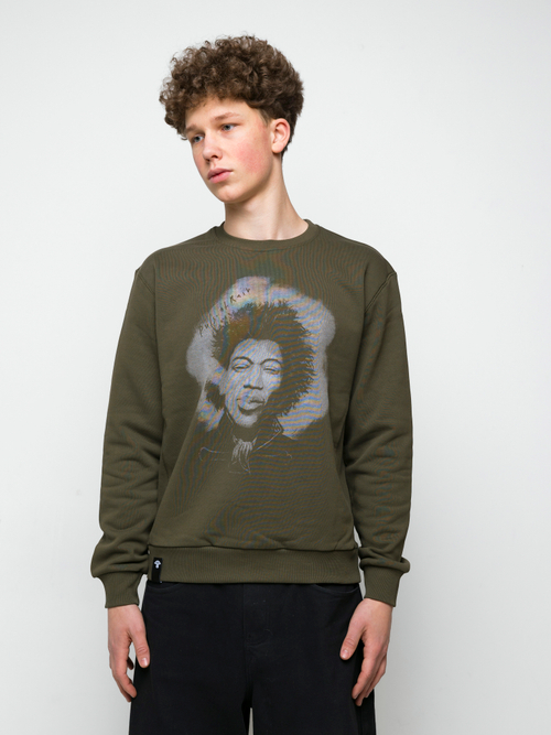 Свитшот с принтом JH хаки