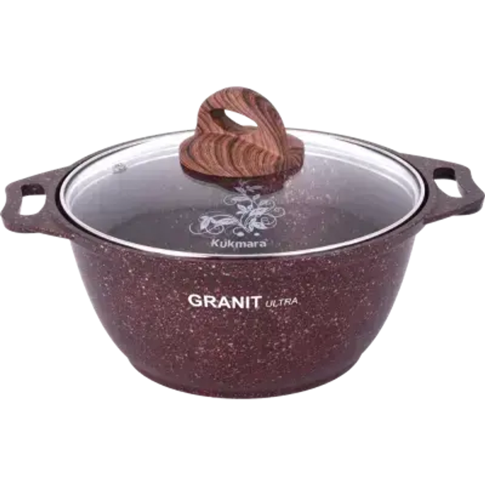 Кастрюля 2л «Granit ultra»(red) со стеклянной крышкой кга22а