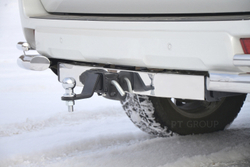 Фаркоп для TOYOTA LAND CRUISER PRADO 150 2009-, нержавеющая накладка, американский квадрат (без электрики) (паспорт и сертификат) PTG.TPR-09-991124.00