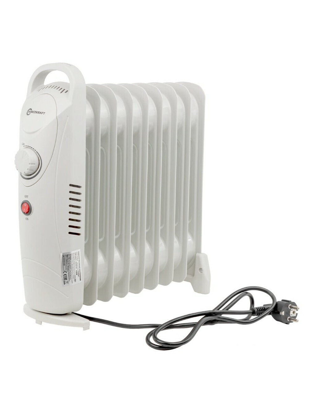 Радиатор масляный электрический (220-240V, 1000W, 9 секций, 1 режим нагрева) FORCEKRAFT FK-YL-B12-9