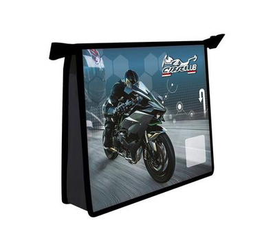 Папка для тетрадей А5 пластик. молния сверху "Moto club 2022" (Пчелка)