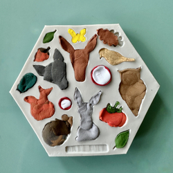 Молд силиконовый для творчества "Лесные звери" / игрушки для кукол, фигурки животных