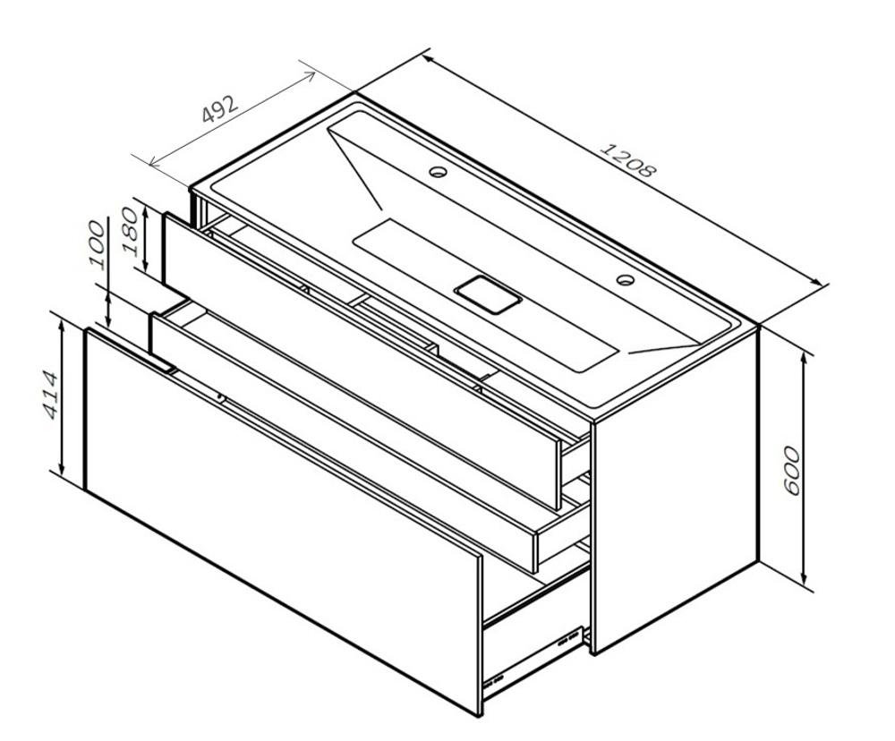 Тумба под раковину подвесная AM.PM Inspire V2.0 M50AFHX1203EGM Элегантный серый матовый