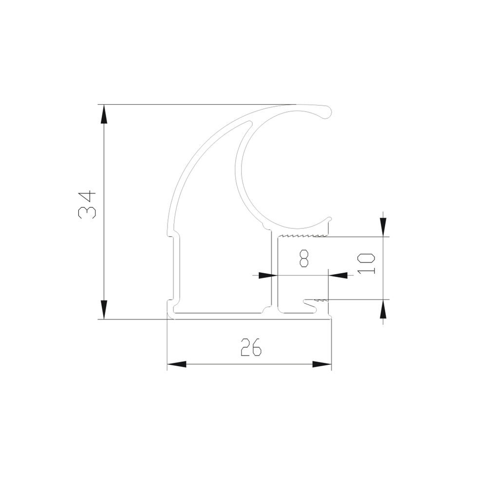ЭКО Вертикальный профиль C (5,40 м) бронза матовая (AL) (AE0704) Aristo (Акция)
