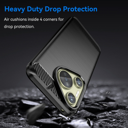 Мягкий защитный чехол в стиле карбон на Huawei Pura 70, мягкий отклик кнопок, серия Carbon от Caseport