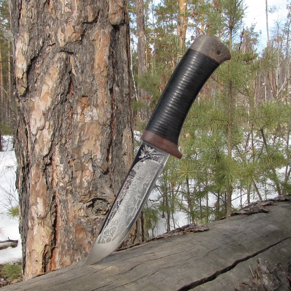 Нож туристический НС-16 сталь 40Х10С2М наборная кожа (Златоуст)
