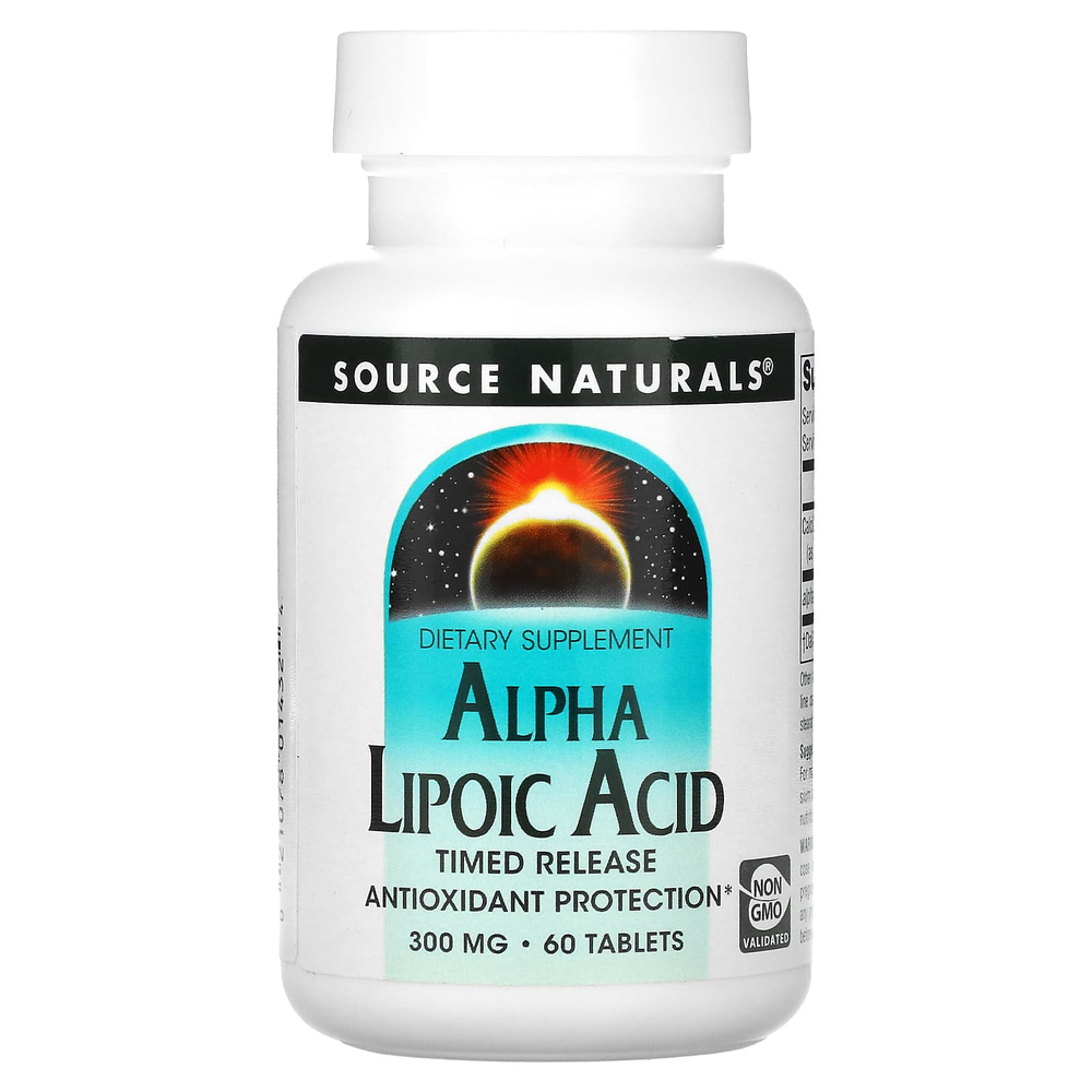 Source Naturals, альфа-липоевая кислота, замедленное высвобождение, 60 таблеток