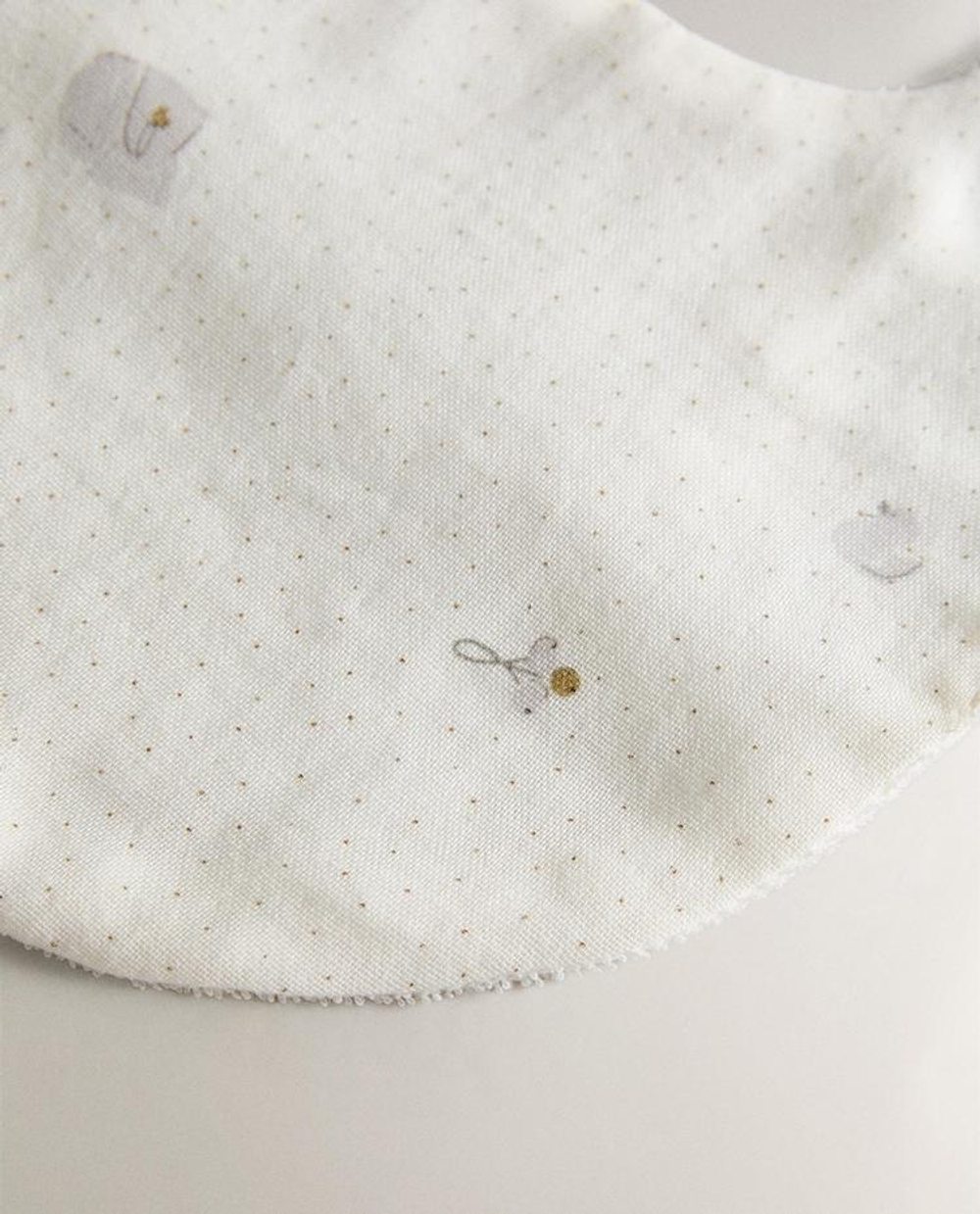 ZARA HOME ДЕТСКИЙ НАГРУДНИК ИЗ МУСЛИНА, ЭКРЮ