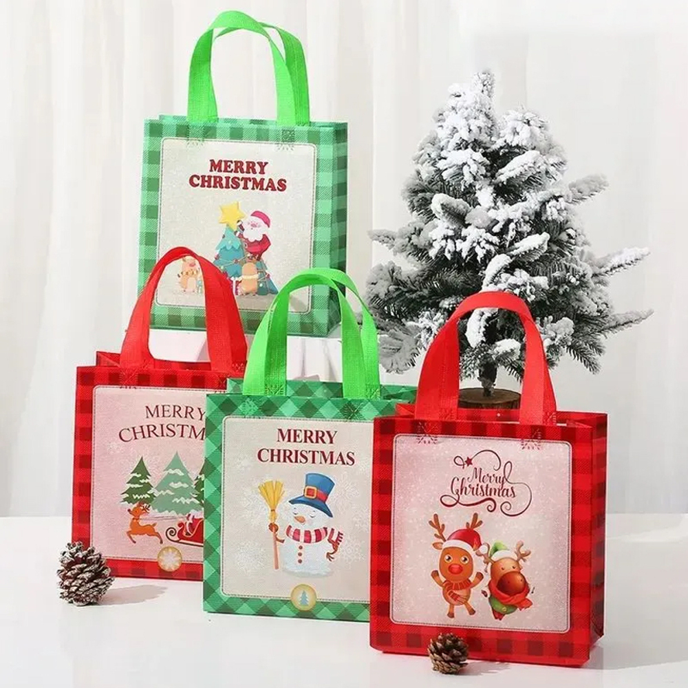 пакет 22 х 28 подарочный снеговик новогодний (зеленый)