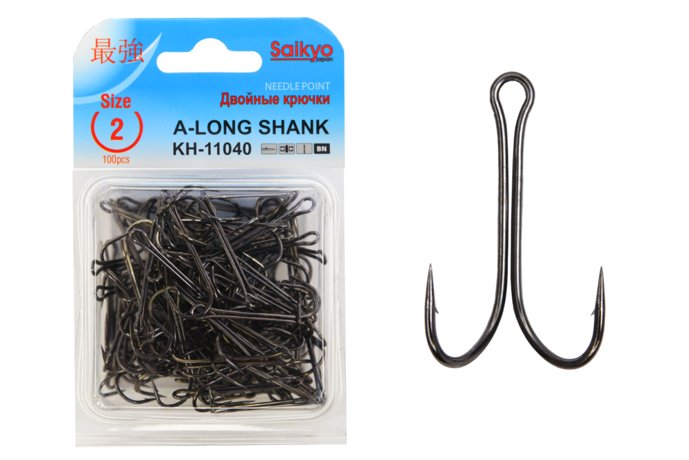 Крючки Saikyo двойн.Long Shank KH-11040  BN № 2 (100шт)