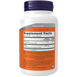 Now Foods GABA 500 mg 100 / 200 veg capsules, ГАБА, Гамма-Аминомасляная кислота
