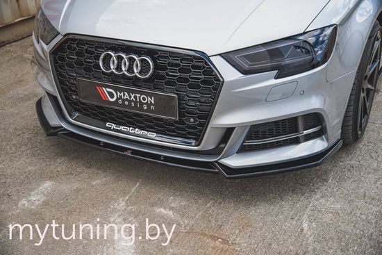 Сплиттер бампера переднего для AUDI A3 8V S-Line / S3 8V рестайлинг (16-20)
