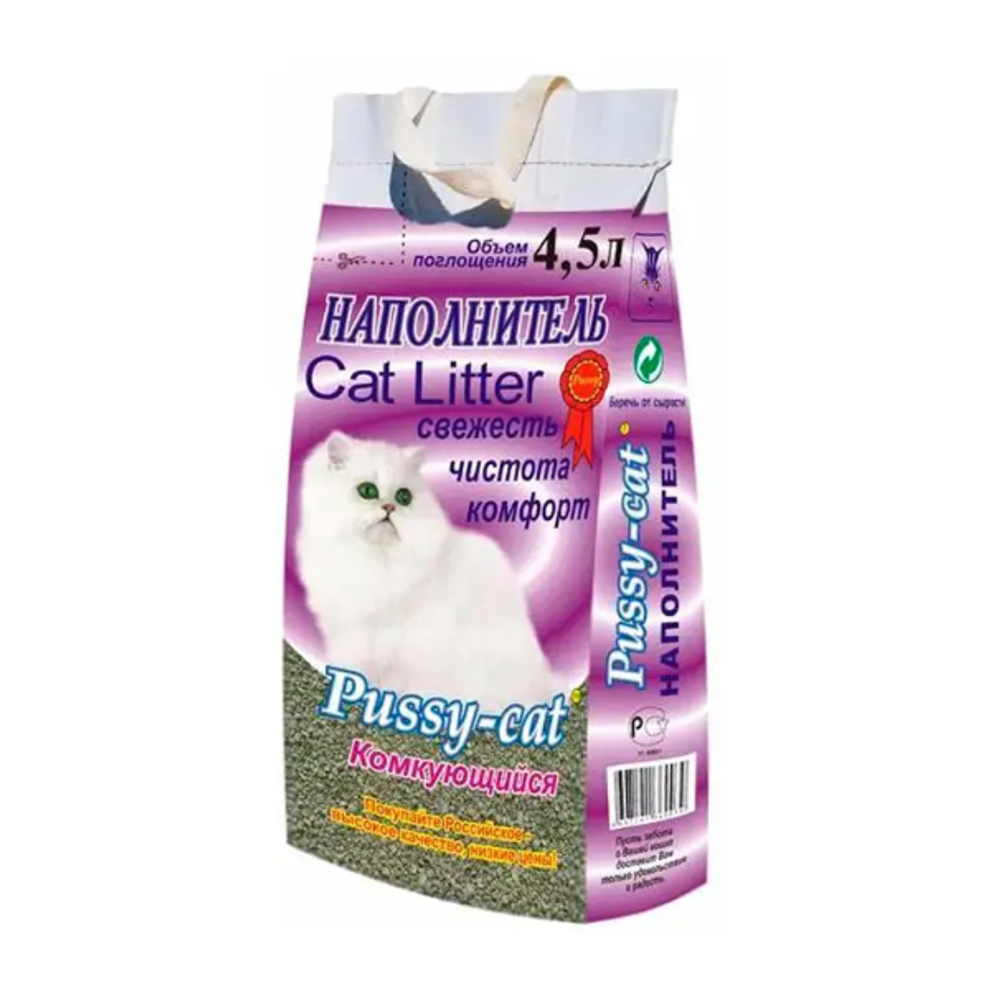 Pussy-cat 4,5 л комкующийся наполнитель для кошачьих туалетов