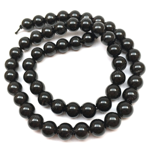 Кварц Морион 8 мм, бусины - шарики