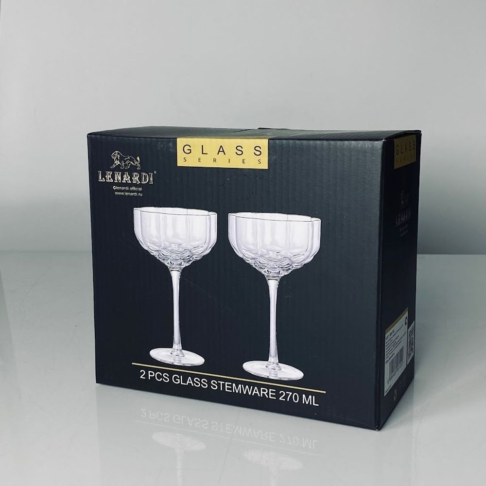 Lenardi 588-702 Набор из 2 бокалов для мартини 270мл в под.уп.(х12)Стекло
