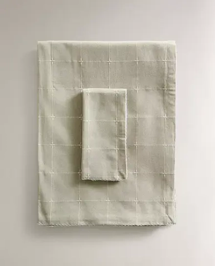 ZARA HOME ХЛОПКОВАЯ СКАТЕРТЬ, ЗЕЛЕНЫЙ