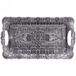 Поднос пластиковый «Античность» 37,5*21см серебро