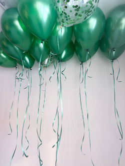 Воздушные гелиевые шары на потолок темно-зеленый перламутр №4554