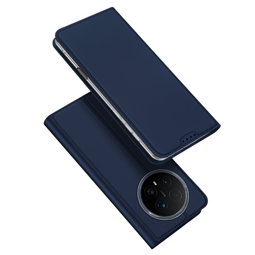 Чехол книжка синего цвета из кожи для Honor Magic 8 Pro, серия Skin Pro Series от Dux Ducis