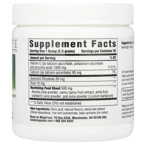 Innate Response Formulas, C Complete, смесь для поддержки иммунитета с витамином С в порошке, 84 г (2,96 унции)