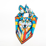 Шейный платок «Хаски (витраж)», 70×70 см