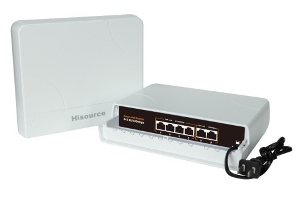 POE-42EW коммутатор PoE 4+2 порта, защищенный корпус