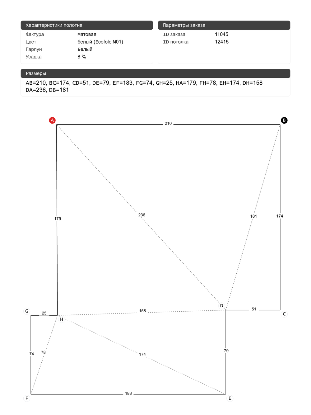 Натяжные потолки: 5.1 м2, 4 м2