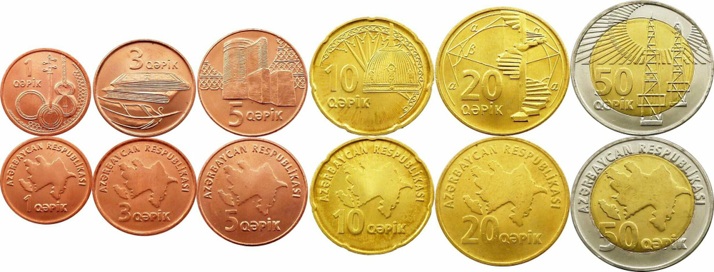 Азербайджан 2006 набор 6 монет UNC