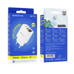 Сетевой адаптер питания BOROFONE BA78A 2USB QC 3.0 и PD 20W (белый)