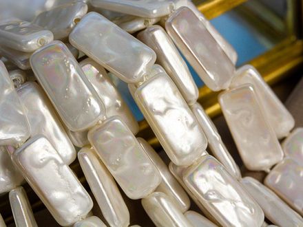 Жемчуг Прямоугольной формы 6,5мм, майорка (нить)