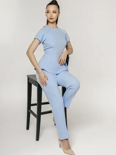 Брюки медицинские голубые стрейч