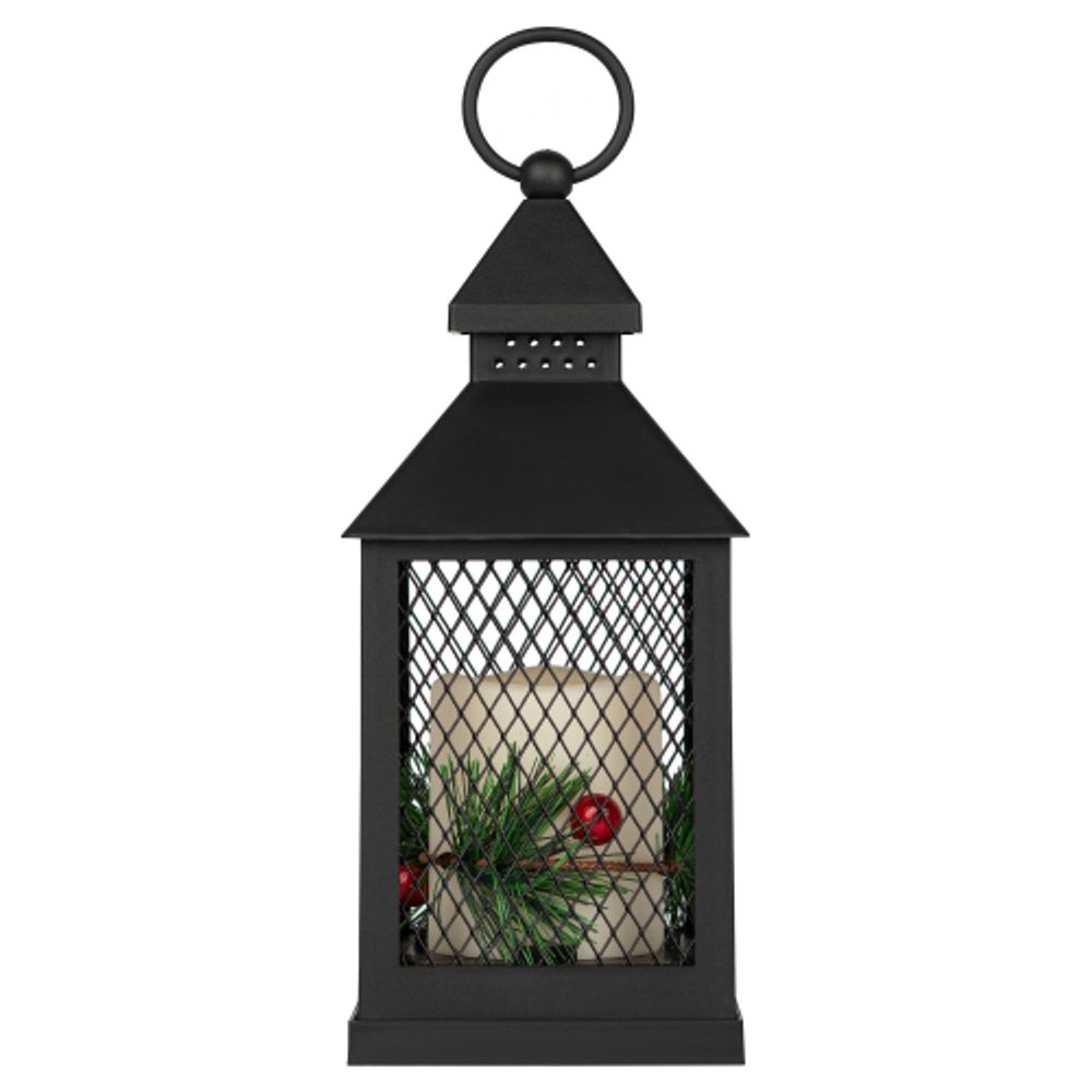 Светильник ЭРА ERANY-DF02 новогодний светодиодный Сочельник черный 3*AАA 10*10*23 см