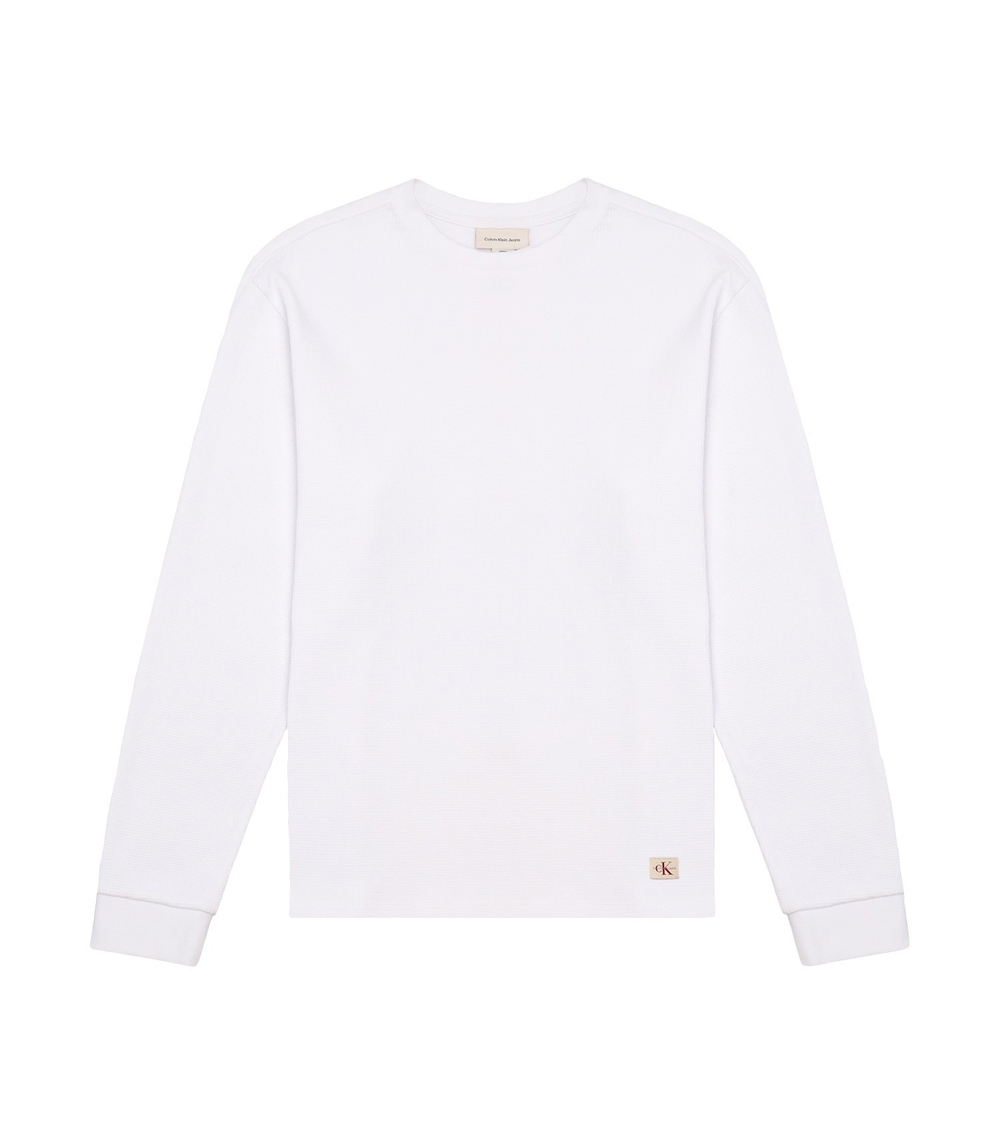 Лонгслив Calvin Klein Waffle Crewneck Brilliant White
