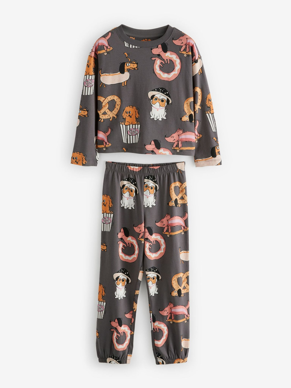 Пижама для девочки Next B75-482, 3 шт., Розовый, Темно-серый